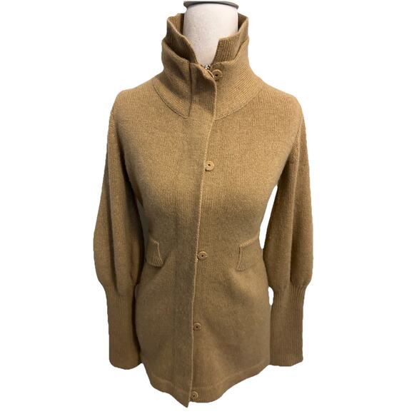 VTG 100% Cashmere Sweater XS Zip Up Jacket Military Saks Fifth Avenue 80s/90s - Picture 12 of 16